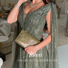 Homecoming Dresses: Grey Bead Embroidery Stripes Luxury Long Party Dresses