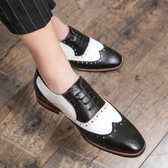 Men Dress Shoes Handmade Brogue Style Paty Leather Wedding Shoes Men
