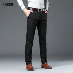 Spring Autumn Fashion Straight Suit Pants Men's Cotton Business