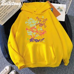 Arcane Jinx Hoodie Monkey Graffiti Style Nice Print Game Lovers Tops Streetwear