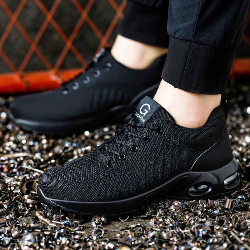 Men Safety Boots With Steel Toe Cap Anti-smash Work Sneakers Safety Shoes Men Indestructible Work shoes Tactical Boots