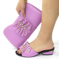 Matching Shoes and Bags: Italian Design Fashion African Women's Low Heel