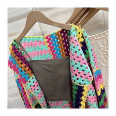 Colorful Sweater Coat Women's Autumn Fashion Unique Top Style Slim and Versatile