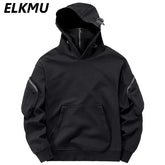Streetwear Hoodies Harajuku Y2K Hip Hop Sweatshirts High Neck Mask Windproof