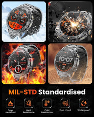 New Men Military Outdoor 1000mAh Battery Smart Watch GPS NFC Watches 3ATM Waterproof Swim 1.7-inch HD Bluetooth Call Smartwatch