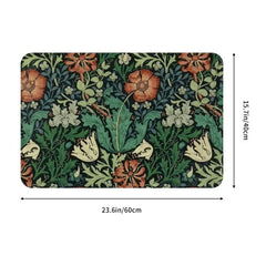 Custom William Morris Compton Floral Art Nouveau Pattern Doormat Bath Door Floor Mat