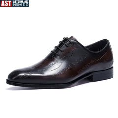 Handmade Mens Oxford Shoes Genuine leather Brogue Dress Shoes Classic Business