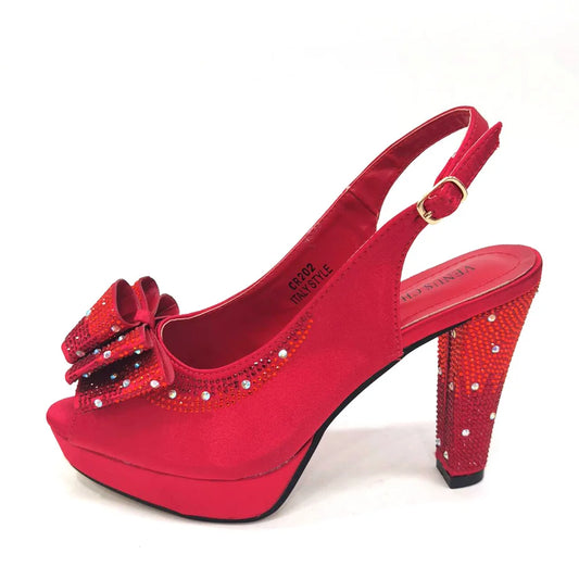 Matching Shoes and Bags: Fashionable Italian Women Shoes Matching Bag With Applique