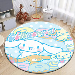 Cartoon HD Printed Round Carpet for Living Room Rugs Camping Picnic Mats