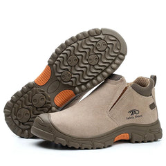 Man Welding Safety Boots For Men Anti-smashing Construction Work Shoes Puncture Proof Indestructible Shoes Safety Work Boots