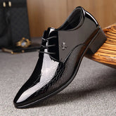 Social Shoe for Men Patent Leather Wedding Shoe Pointed Toe Business Formal
