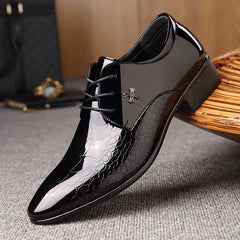 Social Shoe for Men Patent Leather Wedding Shoe Pointed Toe Business Formal