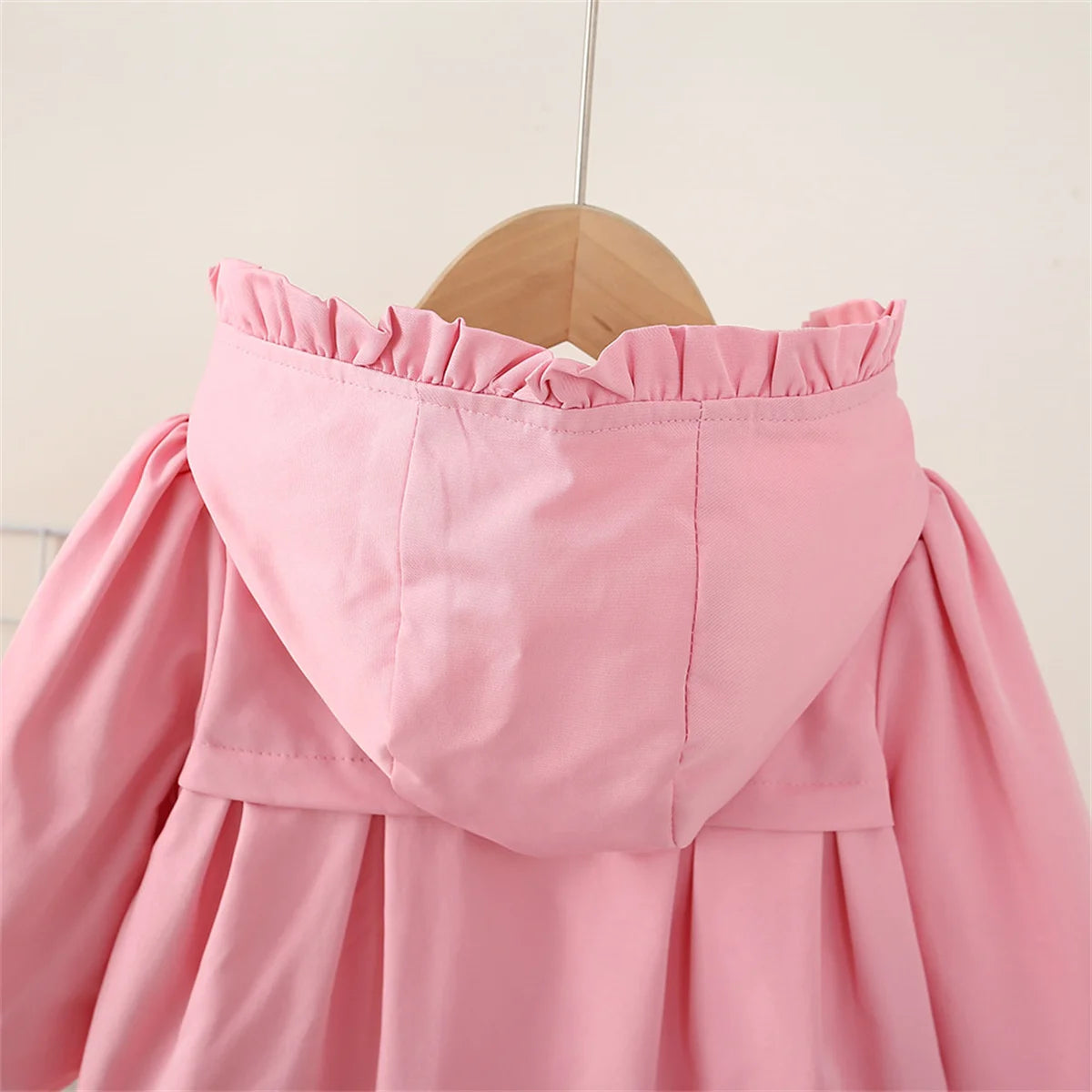 Fashion Baby Coat Autumn Spring Girls' Fleece Clothes Solid Color Baby Jacket Girls' Hooded And Beautiful Windbreaker