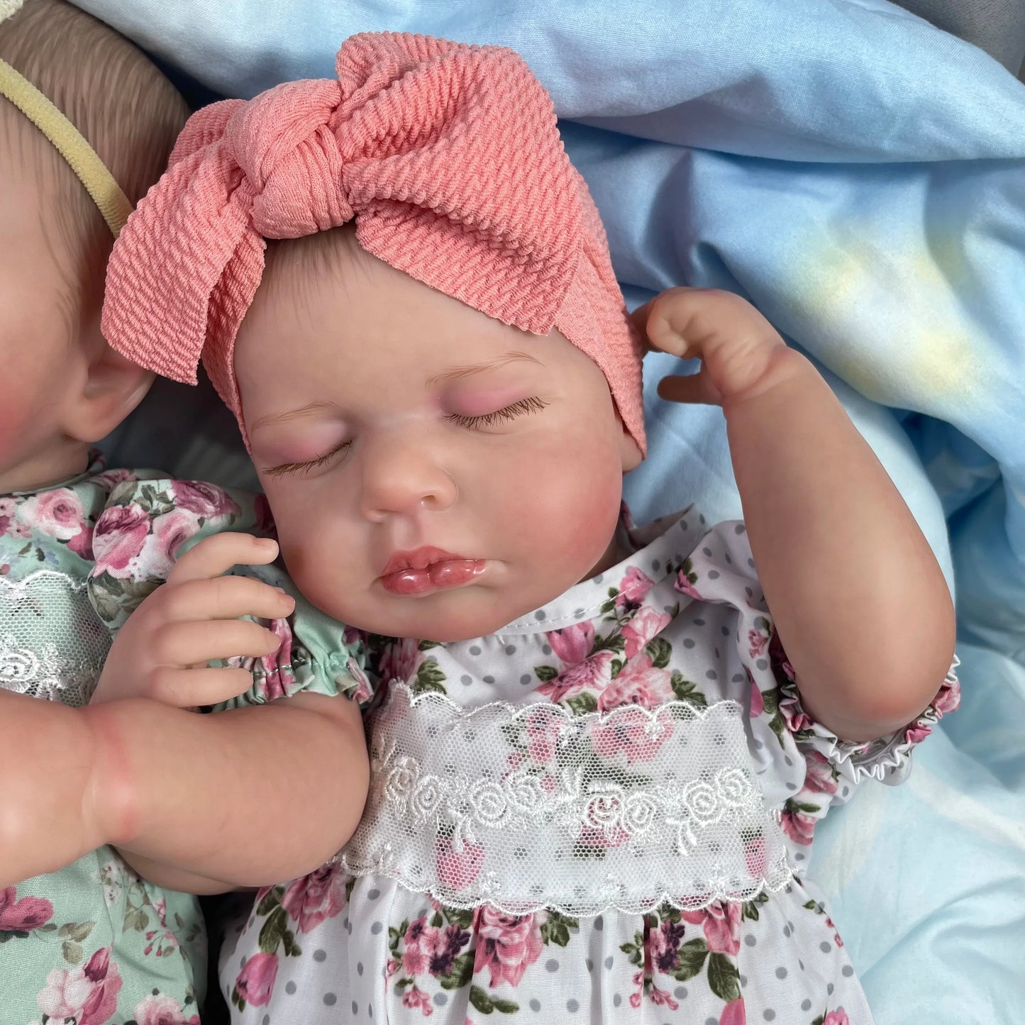 1Pcs 50CM Finished Reborn Baby Dolls LouLou Twins Girl Lifelike Silicone Vinyl Newborn 3D Skin Visible Veins DIY Toys For Girls