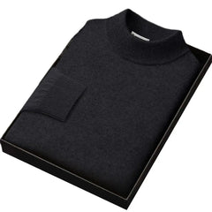 Men's Mock Collar 100% Pure Woolen Sweater Tops Autumn Winter