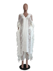 Plus Size Dresses for Women Hollow Out Knited Elegant mini Dress Club
