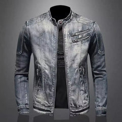 Spring Men Fashion Handsome Casual European and American Zipper Denim Jacket