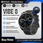 New Zeblaze VIBE 8 AMOLED Display Built-in Flashlight Smartwatch Sapphire Lens Make/Receive Calls HR/BP Monitoring Smart Watch