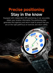 Outdoor Military Smart Watch Men Built-in GPS 1.46" AMOLED Compass Altimeter BT Call 3ATM Waterproof Clock LED Sports Smartwatch