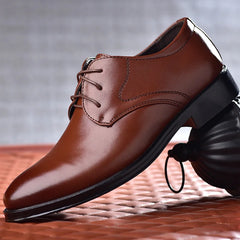Plus Size Man Shoes Formal Black Leather Shoes for Men Lace Up Oxfords for Male
