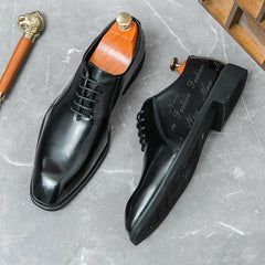 Square Head Men's Dress Shoes Fashion Formal Oxfords Casual Business