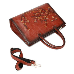 Vintage Embossed Women Shoulder Bag Leather Top-handle Bags Ladies
