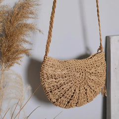 Bohemia Hand Woven Beach Bag With Tassels Cotton Crochet Hollow