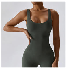 Women's Yoga One Piece Tracksuit Jumpsuit Seamless Sportswear Yoga Suit Gym