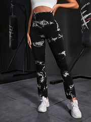 Women's Seamless Tie Dye Flared Leggings High Waisted Tummy Control Workout