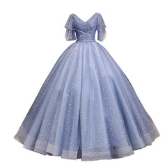 Homecoming Dresses: Bling Evening Dress for Women V-neck Party Prom Gown