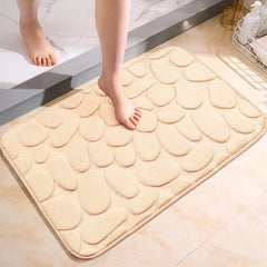 1pc Large kitchen Mat Bathroom Floor Mat Cobblestone Embossed Soft Absorbent