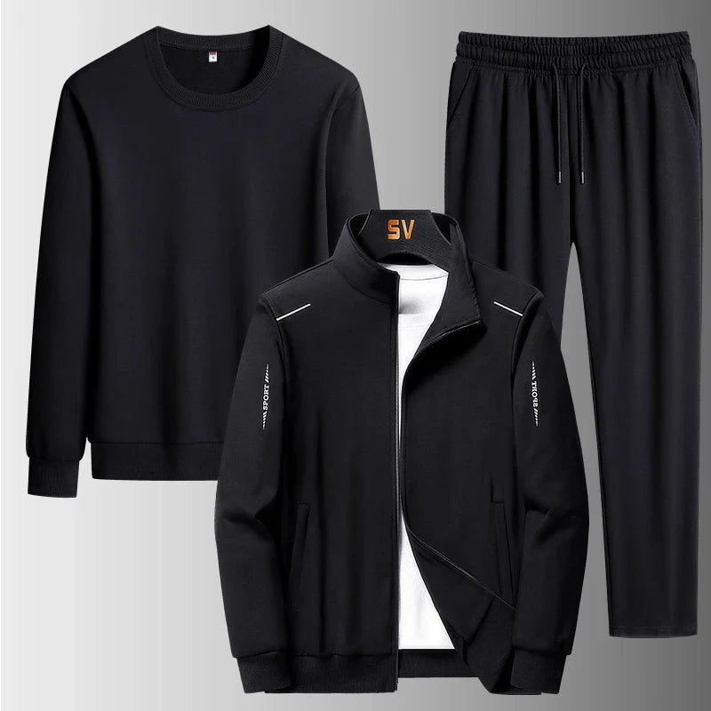 Men Tracksuits 3 Pieces Mens Hoodies and Sweatpants Set Spring and Autumn Tracksuit Unisex Jogging Suit Fashion Brand Mens 8XL