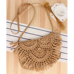 Straw Bags For Women Handmade Tassel Beach Bags Raffia Rattan
