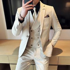 Single-breasted Business + Wedding + Groomsman Loose Suit Three-piece Box