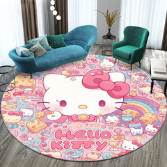 HD Printed Round Carpet for Living Room Bedroom Rugs Camping Picnic