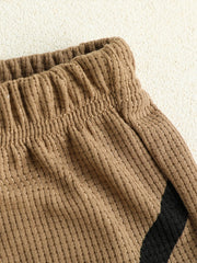 Children’s Summer New Arrival Boys’ Casual Irregular Striped Short-Sleeved T-Shirt and Shorts Sport Set