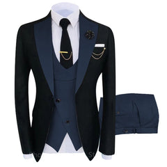 Suit Men's 3 Piece Fit Costume Homme Shawl Lapel Blazer Tuxedo Popular