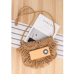 Straw Bags For Women Handmade Tassel Beach Bags Raffia Rattan