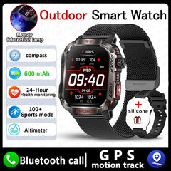 Outdoor Sports Smart Watch Men 2.01" GPS Tracker Compass LED Flashlight 600mAh Battery Waterproof Bluetooth Call Smartwatch Man