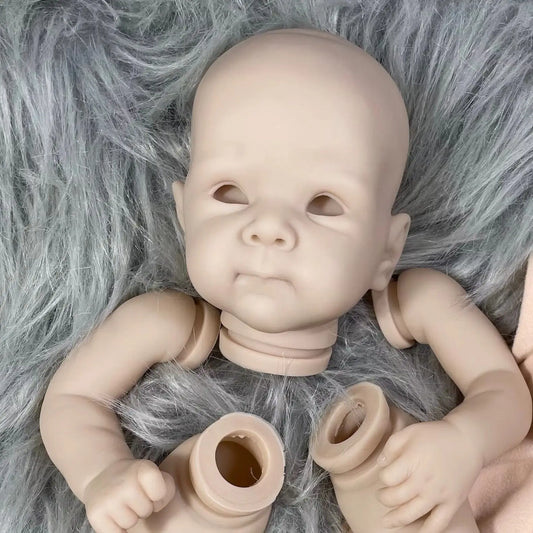 MRB 18 inch Reborn Doll Kit Bettie Lifelike Unfinished Unpainted Fresh Color Blank Vinyl Doll Kit with Cloth Body