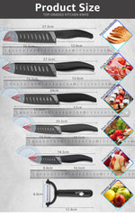 Ceramic Fruit Knife for Kitchen 3 4 5 6 inch Chef Knife with Sheath Utility Slicing