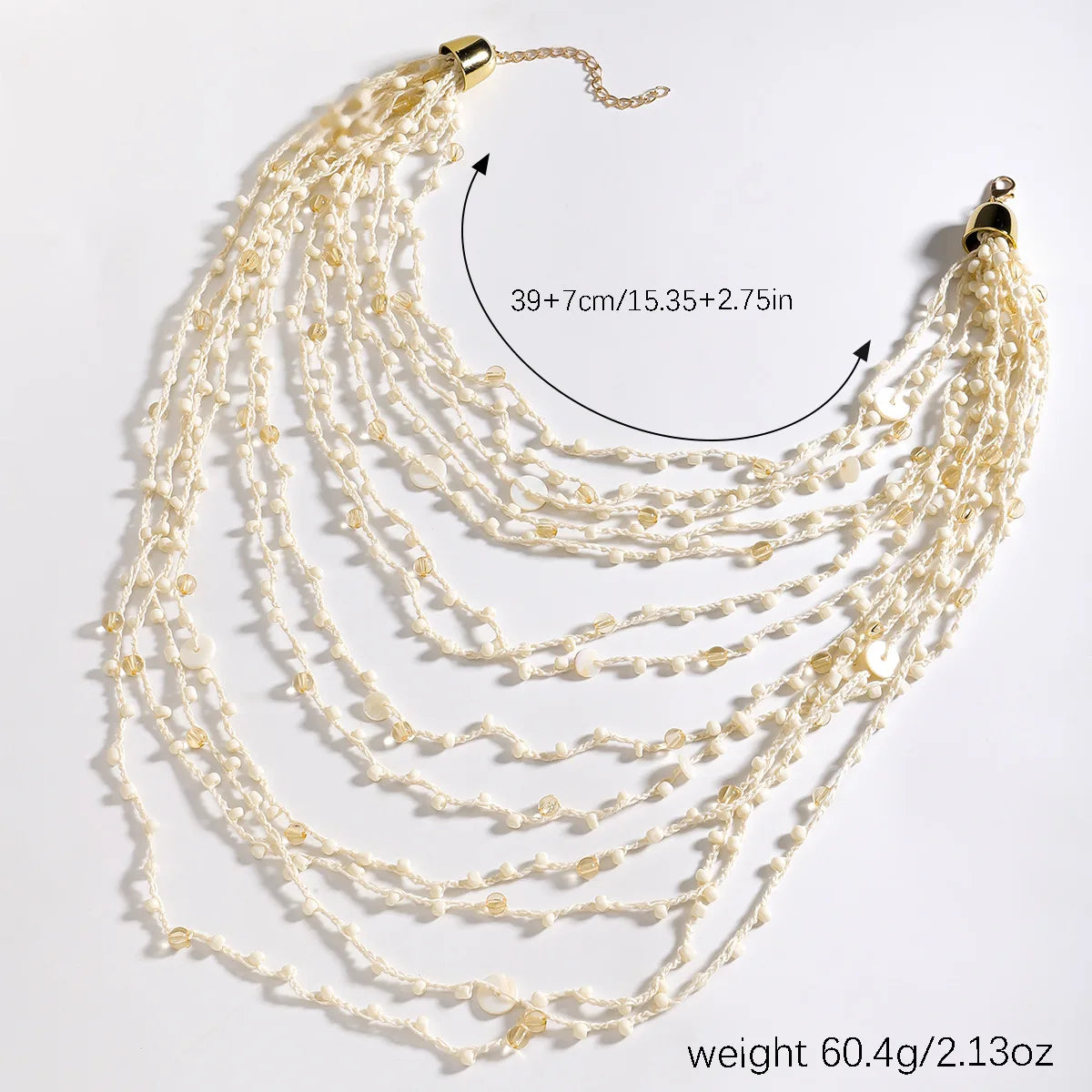 Handmade Beaded Shell Necklaces Multilayer Elegant Choker Necklaces for Women