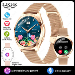 1.27inch AMOLED Women's Smart Watch Custom Watch Face Smartwatch Ladies Heart Rate Monitoring Bluetooth Call Waterproof Bracelet