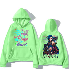 Arcane Jinx Hoodies Man Women Harajuku Clothing Hot Anime Arcane Pullovers Unisex