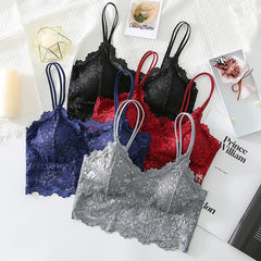 Women Lace Bras Top Comfortable Bralette Solid Color Underwear Vest