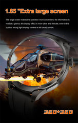 BOXUXING 1.85-inch Smart Watch Men Sport Waterproof Fitness Heart Rate Watches Compass GPS Track NFC Bluetooth Call Smartwatch