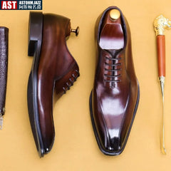 Italian Designer Mens Formal Shoes Genuine Leather Black Color Dress