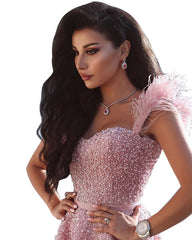 Homecoming Dresses: Pink Beaded Evening Dresses For Women