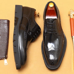 HNXC Casual Business Brogue Oxford Dress Shoes For Men Party Wedding Man