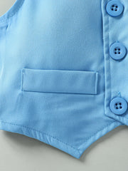 3Pcs Gentleman Outfits Birthday Costume Baby Boy Spring Autumn Clothing Set Solid Vest Suit Formal Wears For 3-24M Suit Clothes